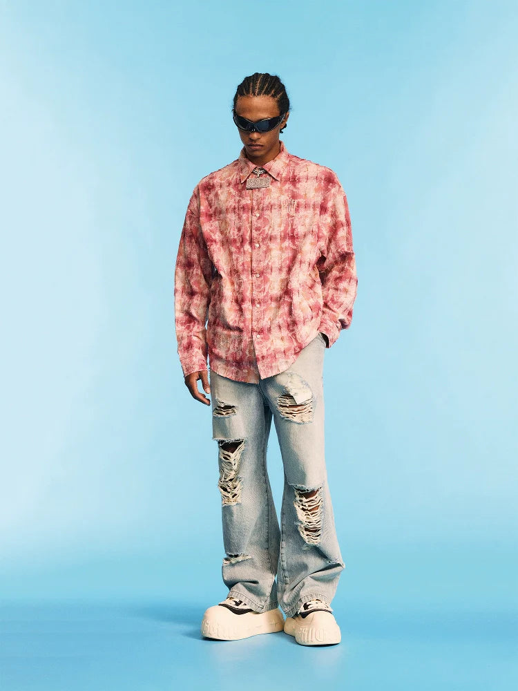 1807 Plaid Faded Long Sleeve Shirt