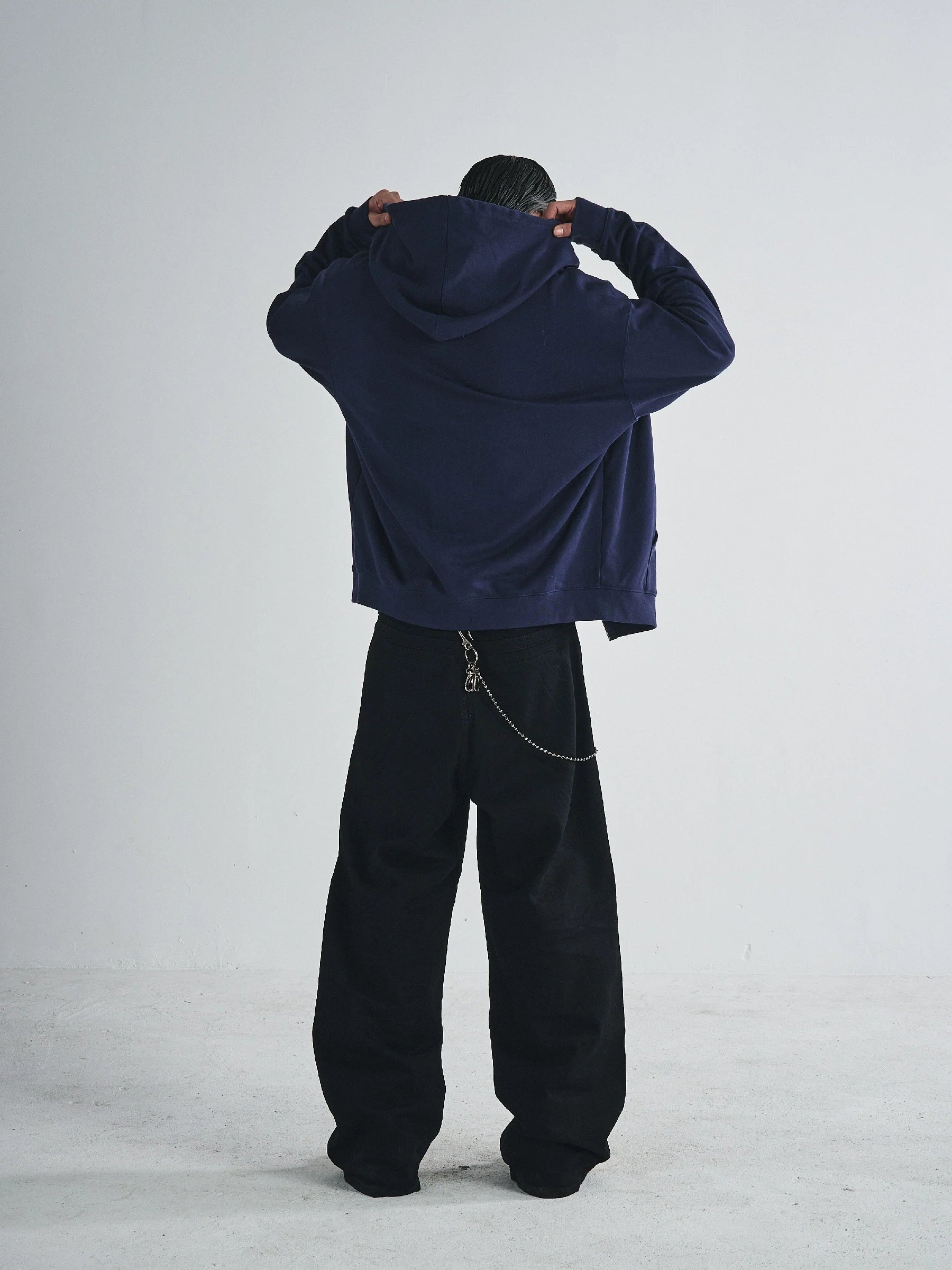 RUSURE Vintage Print Zip Up Hoodie