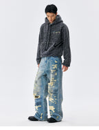 MEDM Gradient Embroidery Sherpa Fleece Hoodie