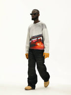 UNTILWERICH Racing Graphic Waffle Long Sleeve Tee