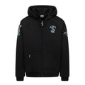Small Town Kid Turquoise Studded Badge Embroidered Zip-Up Hoodie