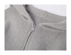 KARMANISTIC Embroidered Zip Up Knit Hoodie