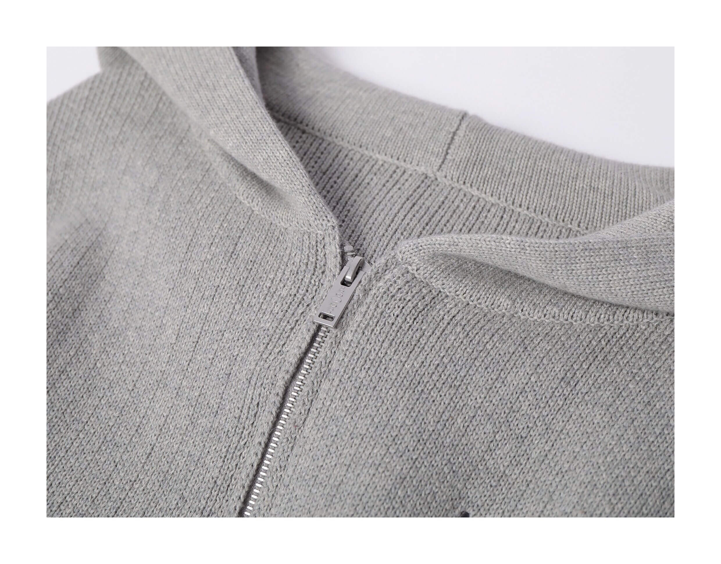 KARMANISTIC Embroidered Zip Up Knit Hoodie