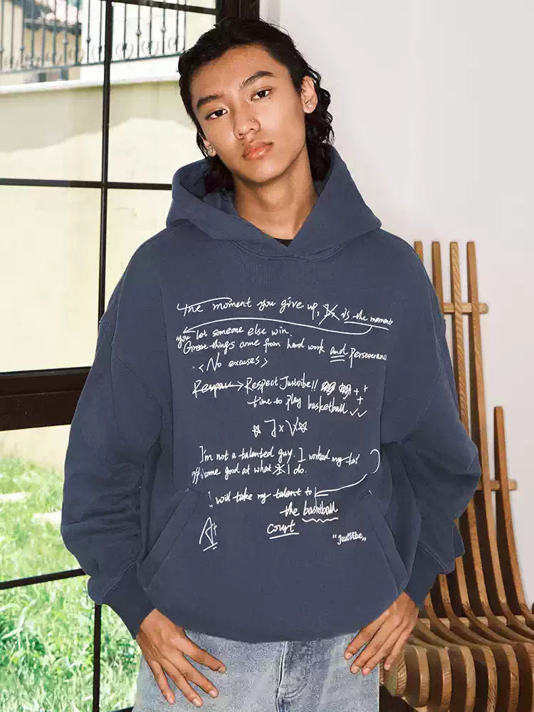 JUST VIBE Letter Print Hoodie
