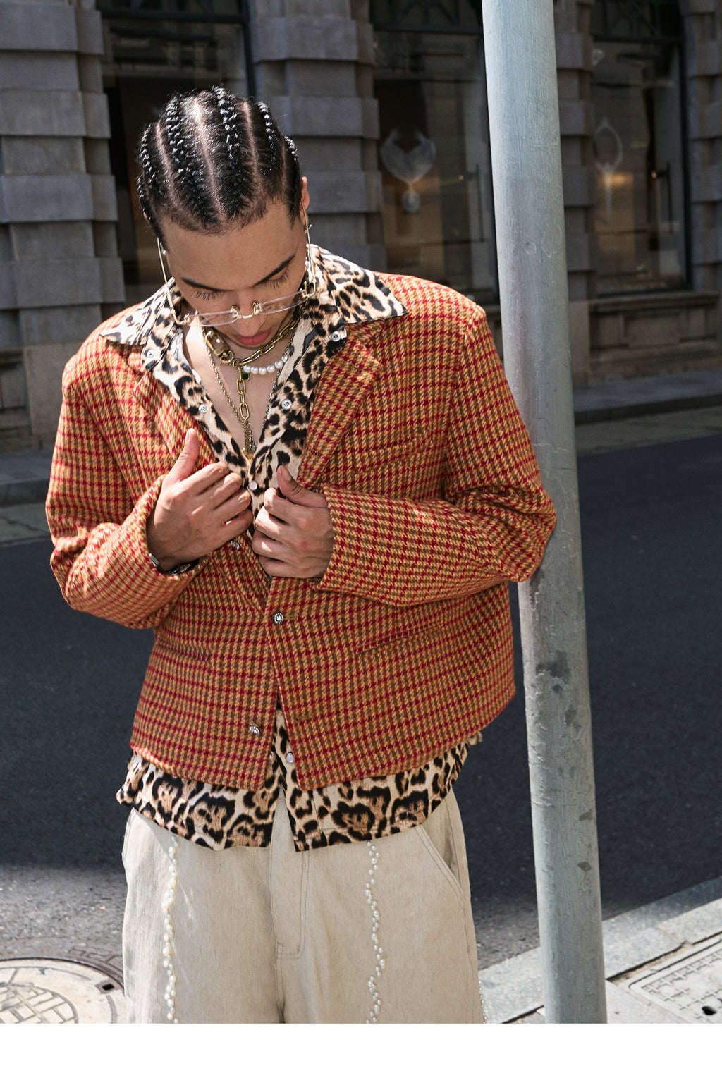 STEEPC Leopard Print Long Sleeve Shirt