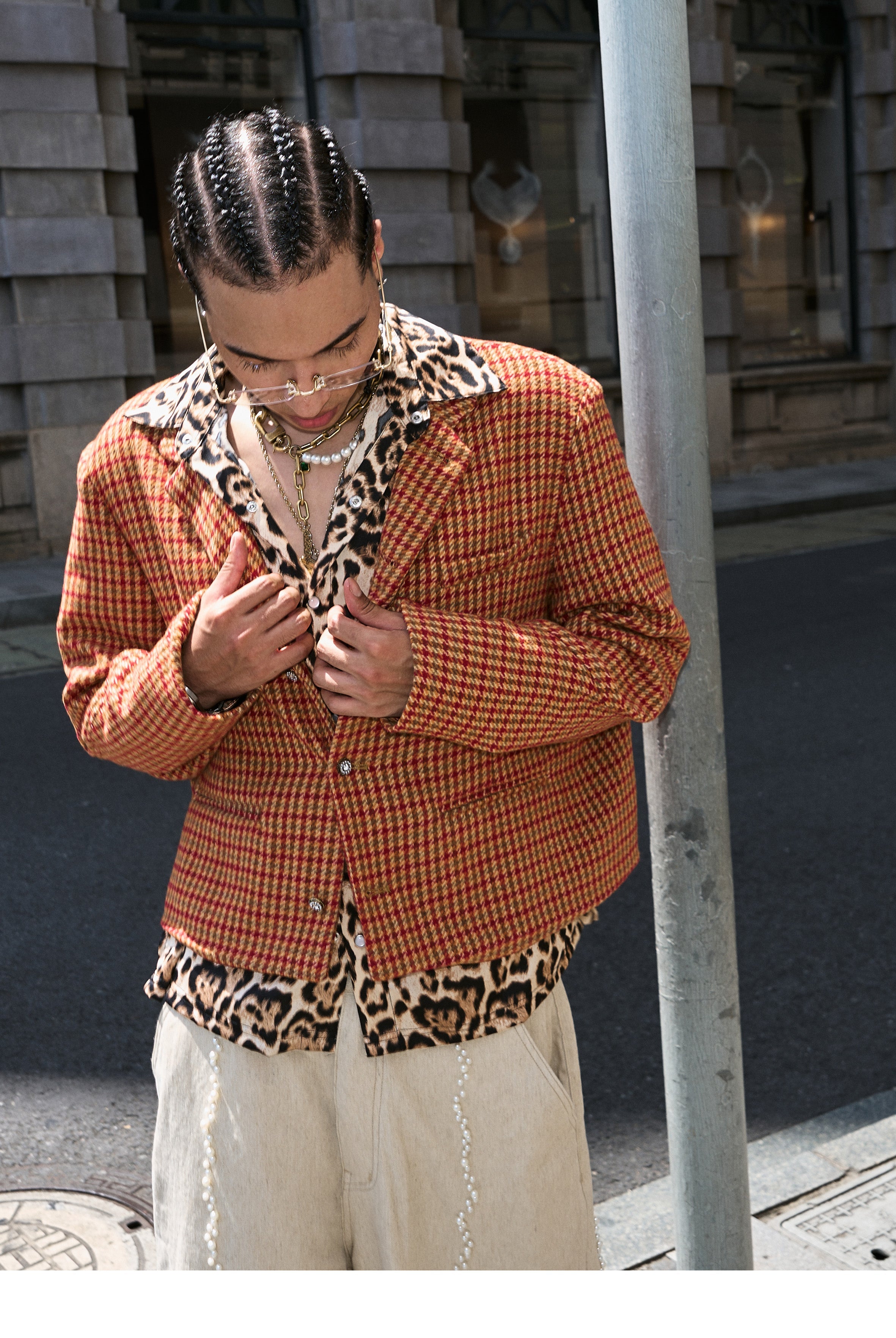 STEEPC Leopard Print Long Sleeve Shirt