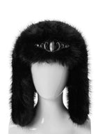 KARMANISTIC Metal Logo Fur Earflap Beanie