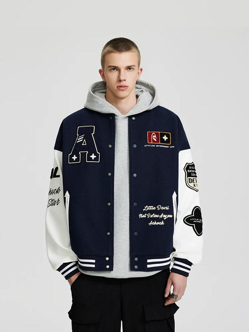 Achock Flocked Baseball Jacket