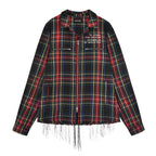 VENTUREK Tartan Check Embroidered Fringe Jacket