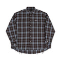 UNDERWATER Blue Brushed Plaid Raw Hem Long Sleeve Flannel Shirt