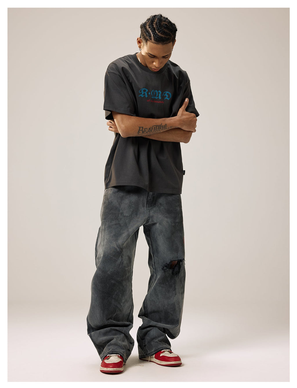 Remedy Kiss Mark Distressed Hole Work Painter Pants