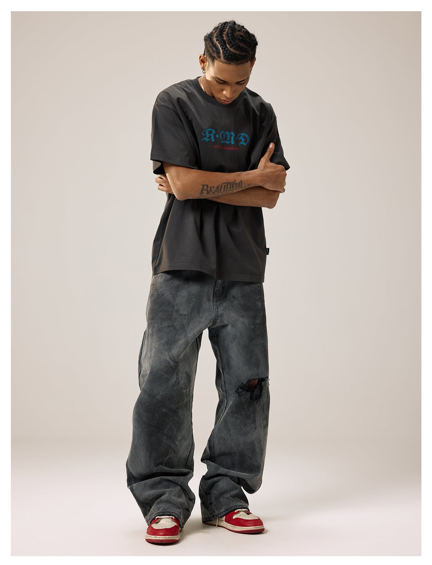 Remedy Kiss Mark Distressed Hole Work Painter Pants