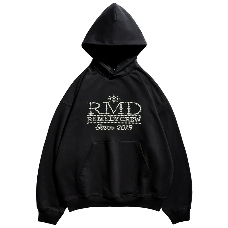 Remedy RMD Pearl Letter Embroidered Hoodie