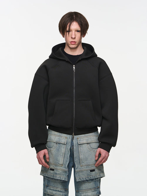 BLIND NO PLAN Embroidered Plunging Sleeve Air Hoodie