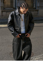 STEEPC Two Tone Leather Racing Jacket