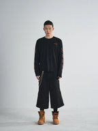 RUSURE Cross Logo Print Long Sleeve Tee