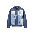 AFGK Large Logo Color Block Racing Leather Jacket