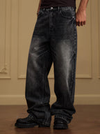 YADcrew Vintage Whiskered Washed Flared Jeans