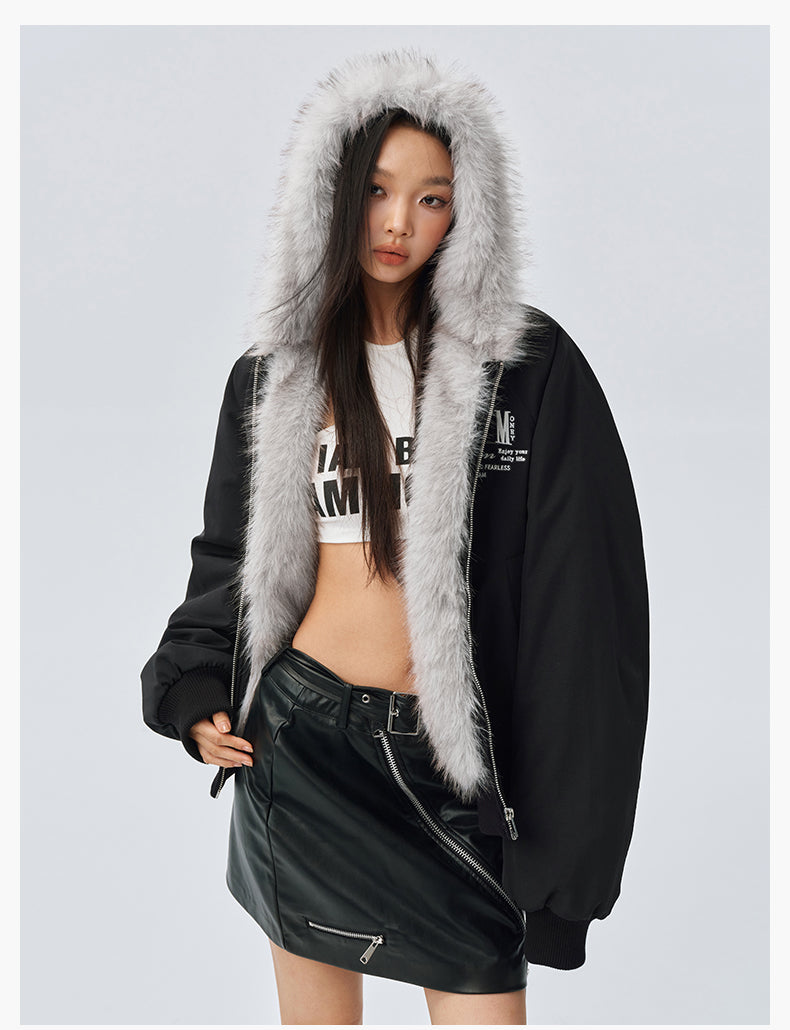 MEDM Fur-Lined Hooded Jacket