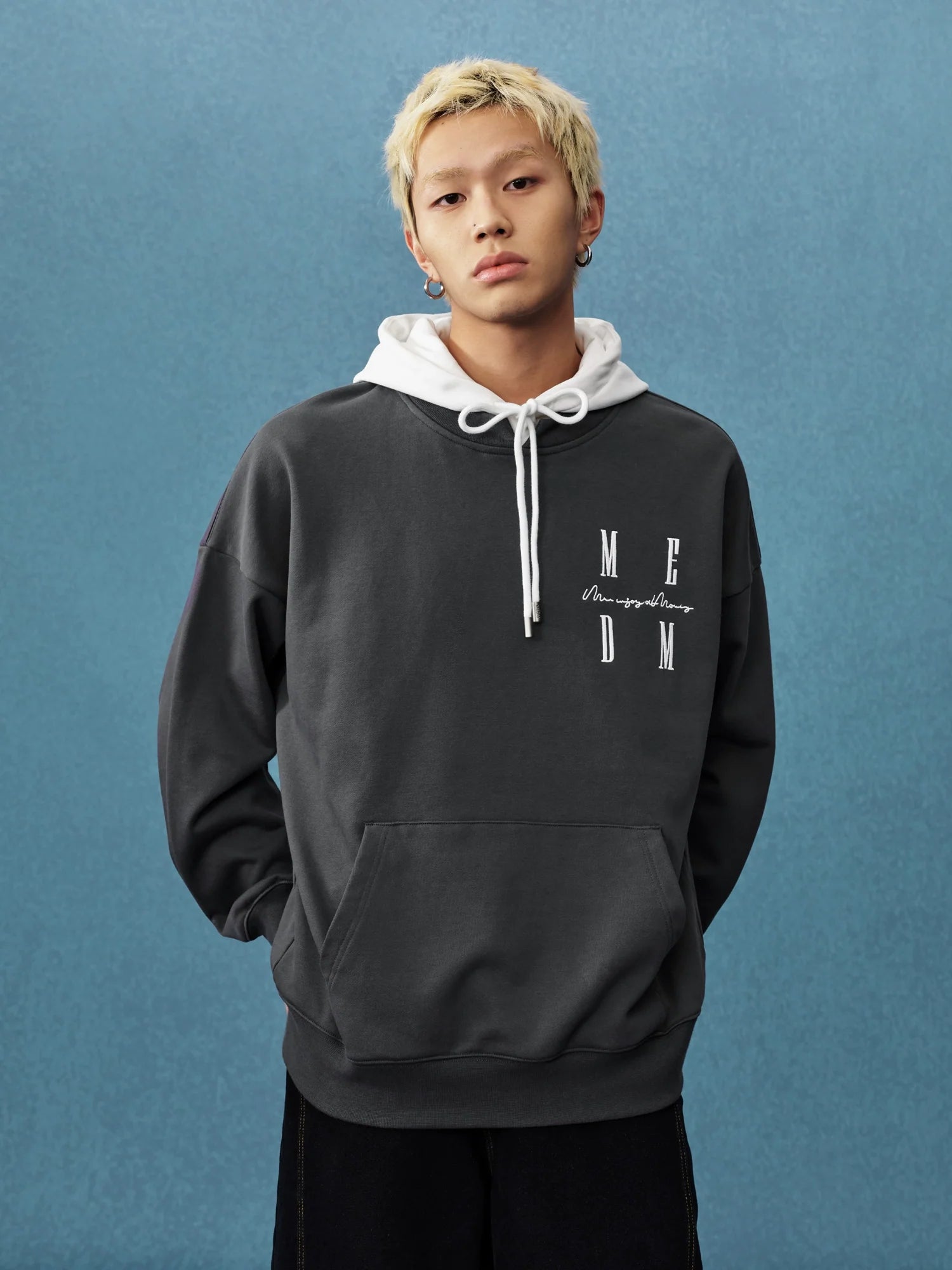 MEDM Layered Look Color Block Hoodie