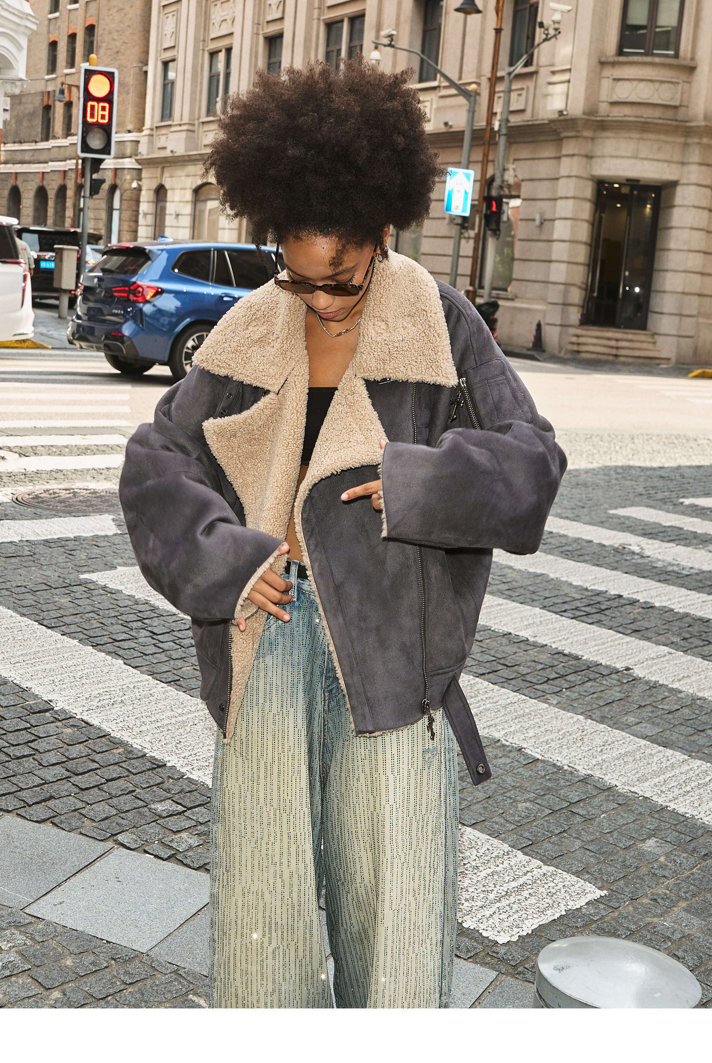 STEEPC Suede Shearling Jacket