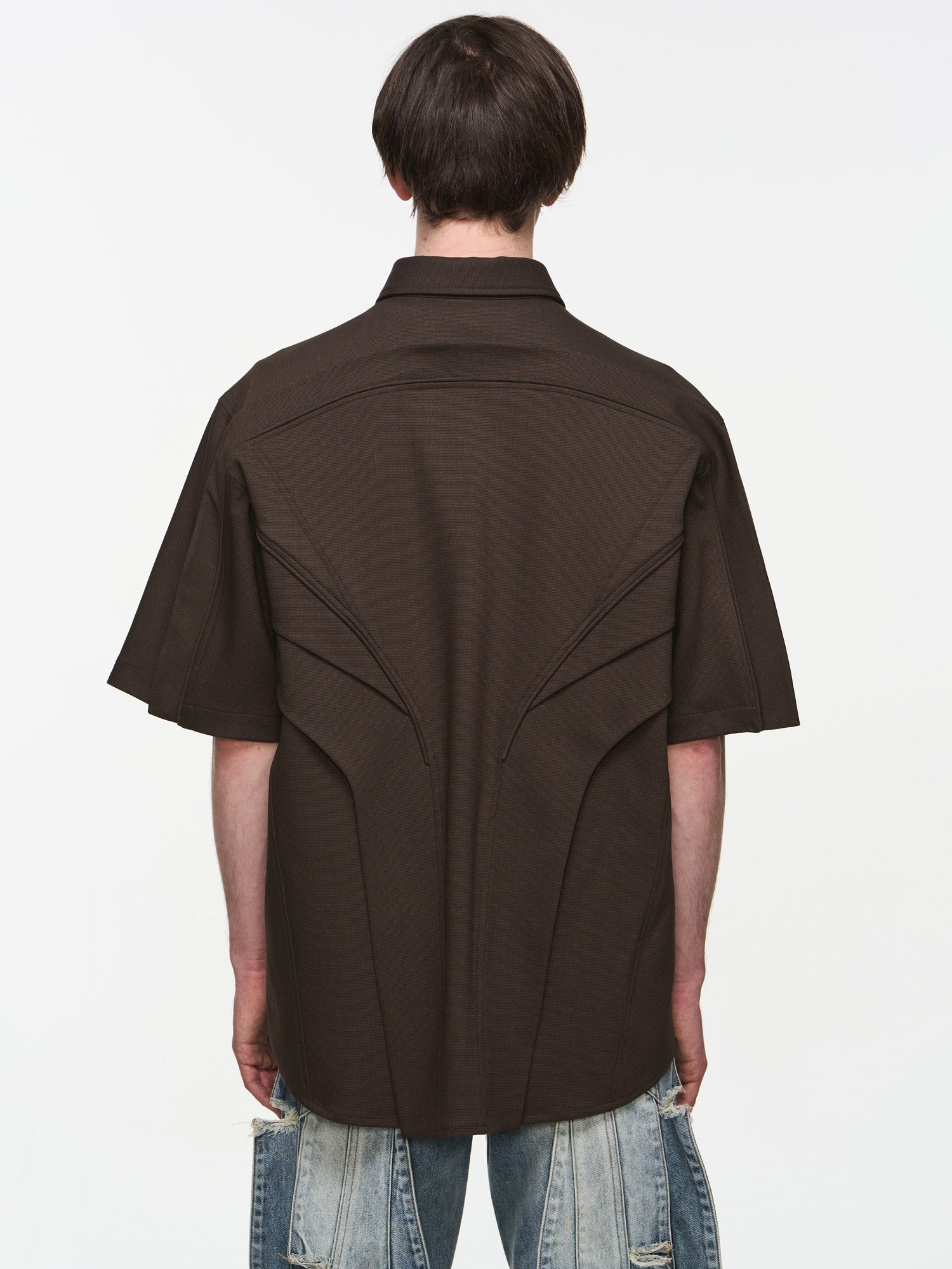 BLIND NO PLAN 3D Stripes Flyleaf Short Sleeve Shirt