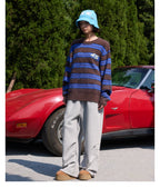 S45 Striped Pearl Brushed Knit Sweater