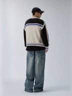 F2CE Color Block Zip Knit Cowichan Cardigan