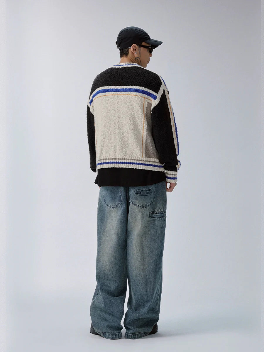 F2CE Color Block Zip Knit Cowichan Cardigan