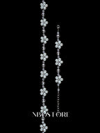 Nbostore Feeling Pearl White Flower Zirconia Necklace