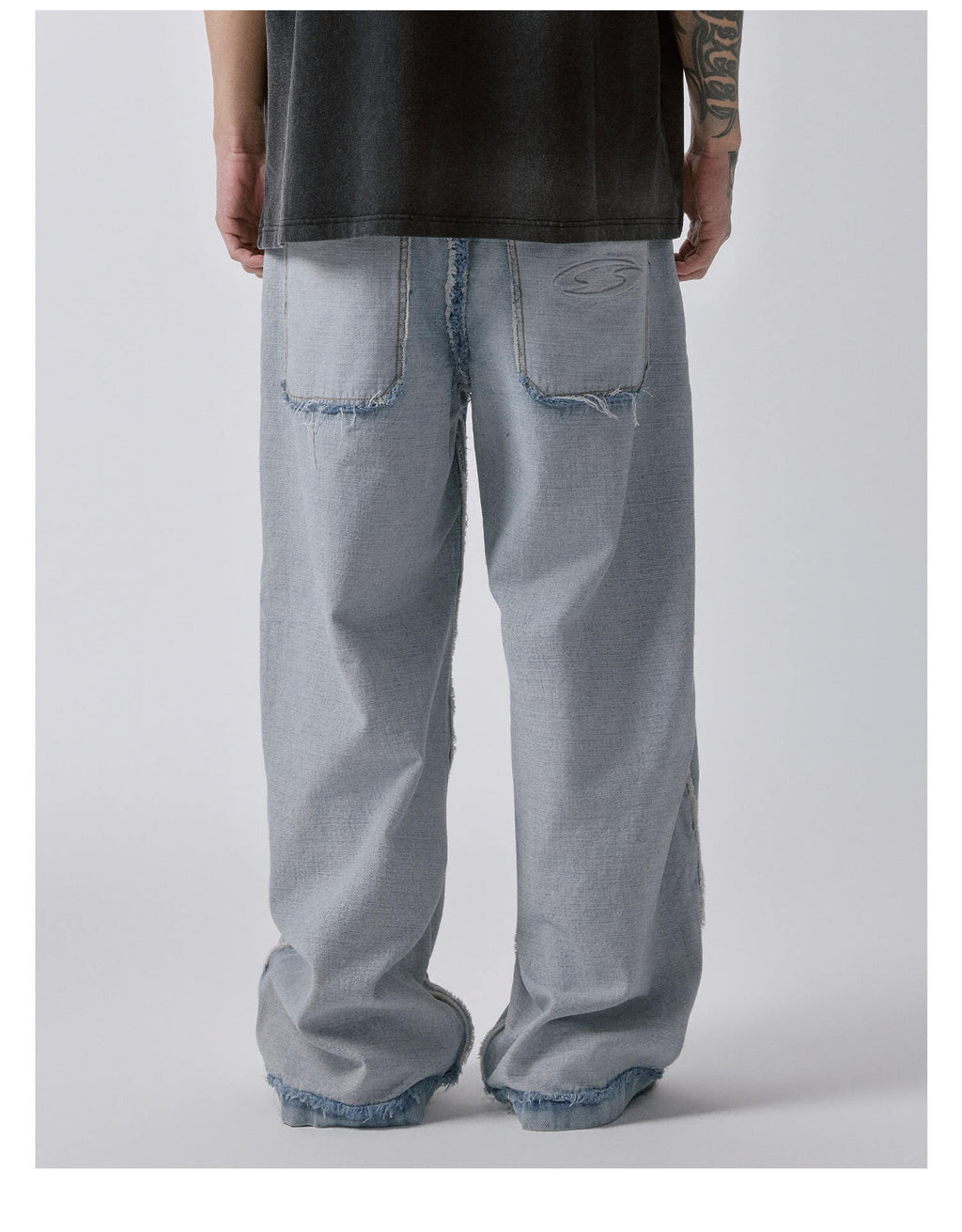 F2CE Inside Out Washed Distressed Ripped Jeans