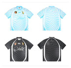 Small Town Kid Twisted Plaid Patchwork Polo Jersey