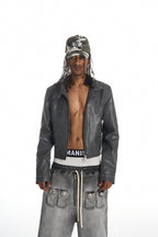 KARMANISTIC Racing Short Leather Jacket