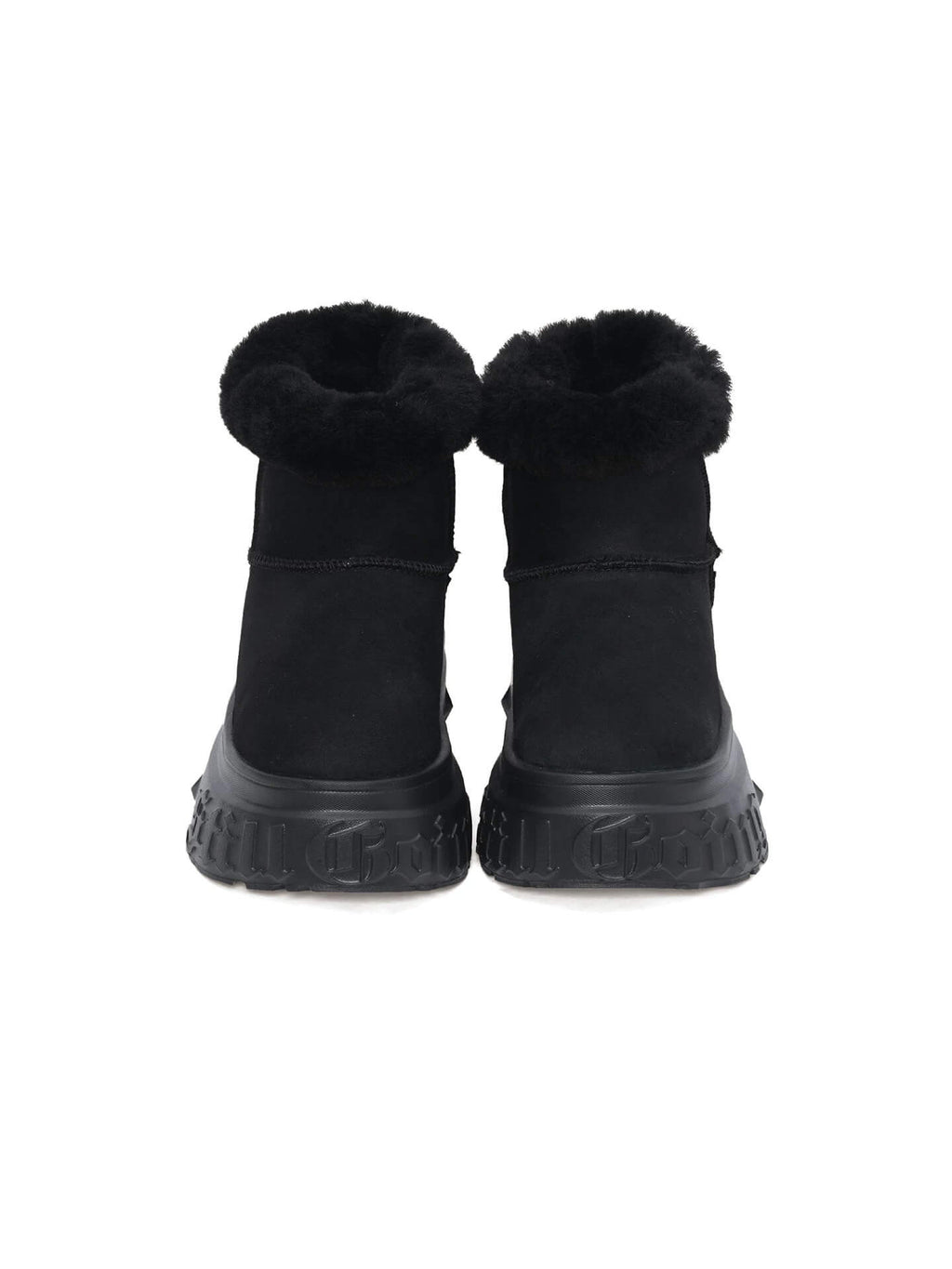 1807 INF-010 Gothic Black Chunky Platform Shearling Boots