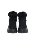 1807 INF-010 Gothic Black Chunky Platform Shearling Boots
