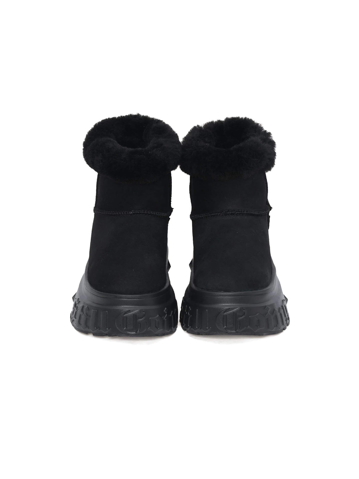 1807 INF-010 Gothic Black Chunky Platform Shearling Boots
