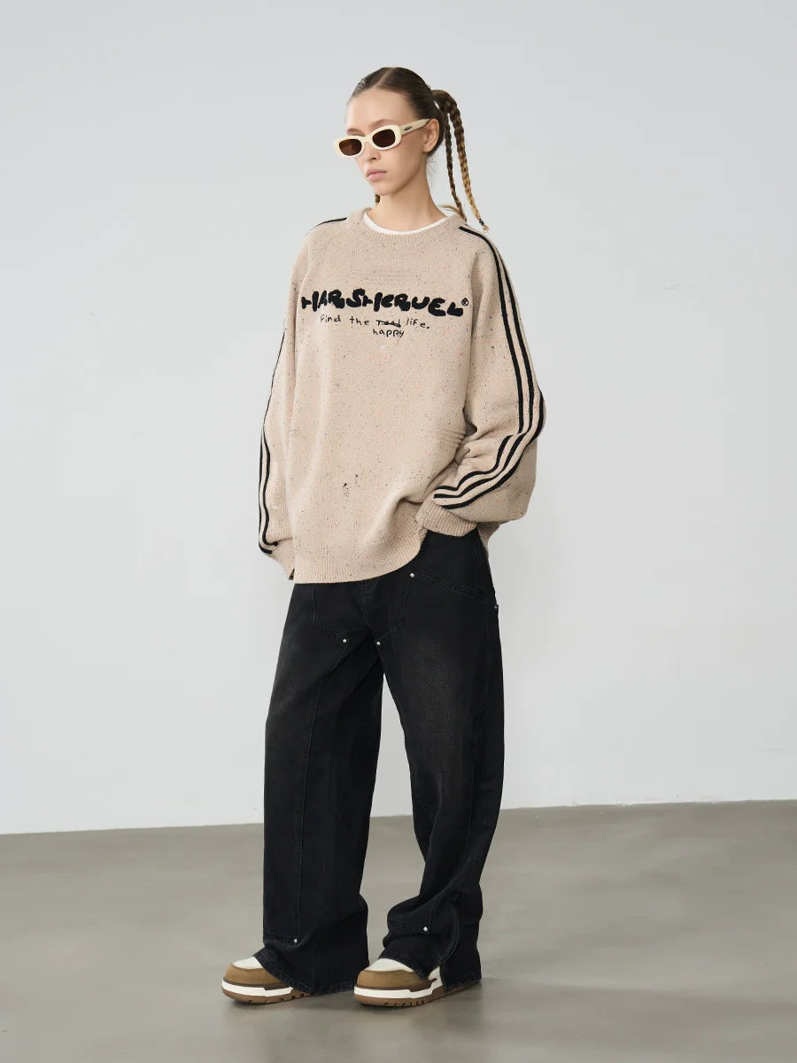 Harsh and Cruel Embroidered Knit Logo Sweater