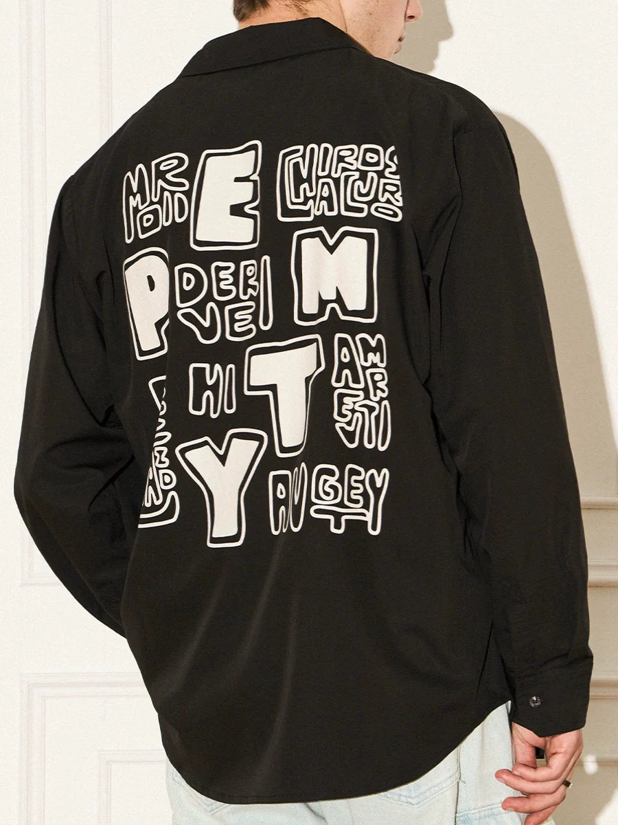 EMPTY REFERENCE Printed Font Long Sleeve Shirt