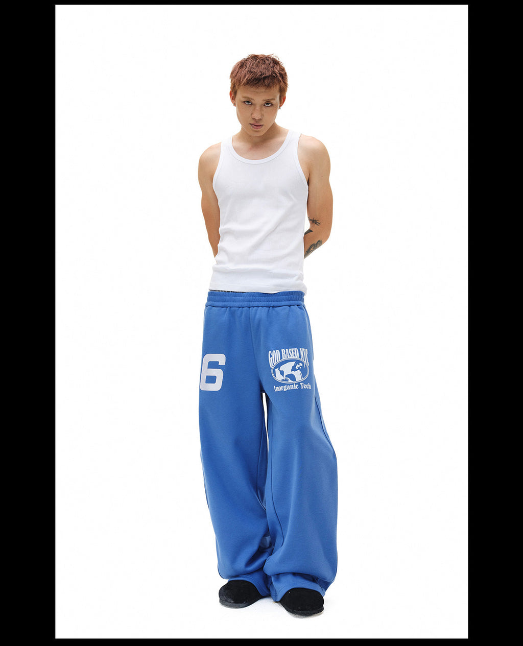 NOVACAM Flocking Print Baggy Sweatpants