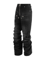 KARMANISTIC Rivet Zipper Fly Washed Flared Jeans