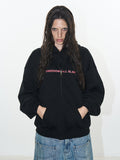 BLIND NO PLAN Double-Layer Patchwork Zipper Printed Hoodie