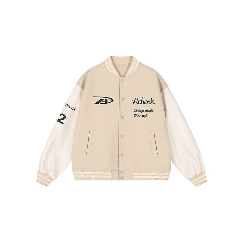 Achock Basic Embroidery Baseball Jacket