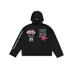 EVETS Printed Detachable Hood Coach Jacket