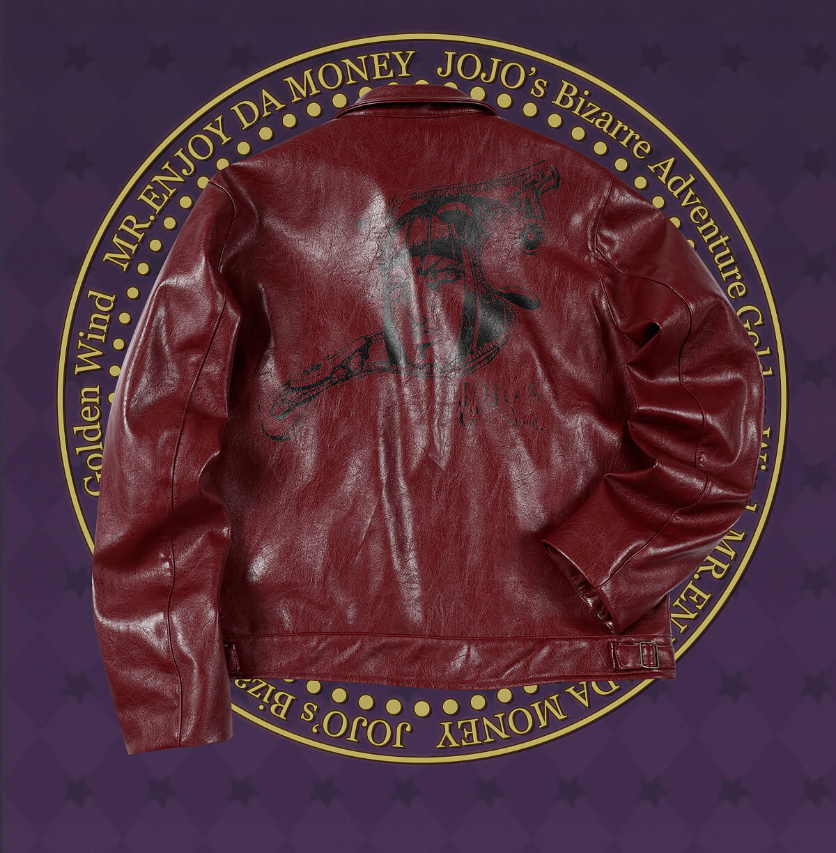MEDM × JOJO PU Leather Biker Jacket