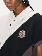 BLIND NO PLAN Three-Color Diagonal Patchwork Polo