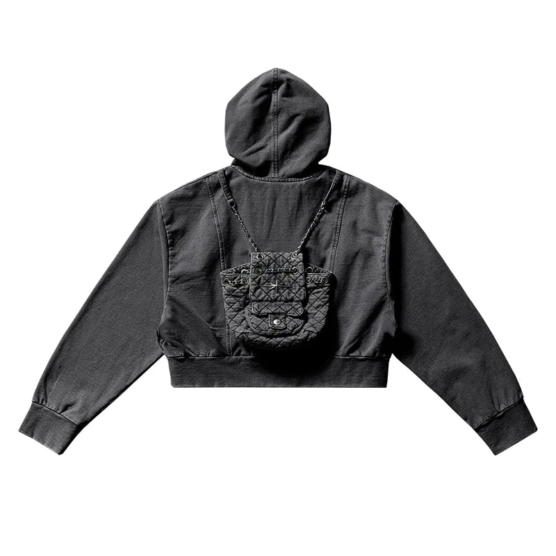 Remedy Backpack Design Washed Denim Short Jacket