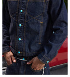 S45 Turquoise Button Denim Jacket