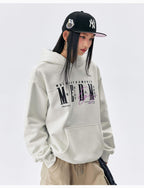MEDM Logo Print and Embroidered Lettering Hoodie