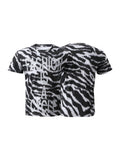 KARMANISTIC Zebra Print Slim Fit Stretch Tee