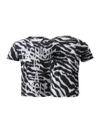 KARMANISTIC Zebra Print Slim Fit Stretch Tee